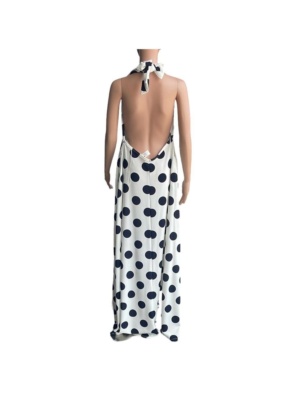 White and Black Polka Dot Maxi Dress Size M - Picture 4 of 4